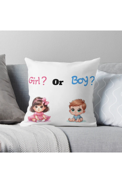 sikkadesign Polyester Pillowcase with Gender Reveal Theme