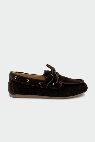 LAMİNTA Ludwi Κορδόνια με λεπτομέρειες, Πικροκαφέ Γνήσιο Δερμάτινο Loafer