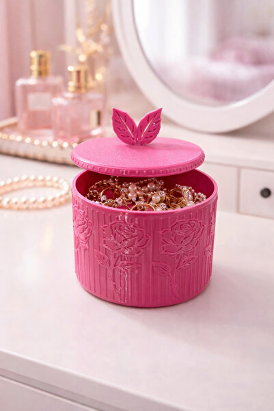 GECE 3D 3D PEMBE TAKI KUTUSU GÜL DESENLİ