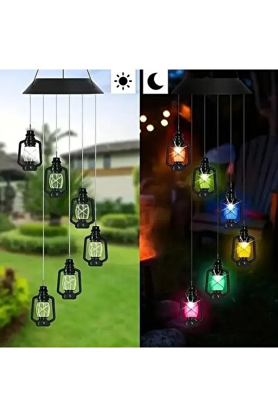 sz master bilişim Güneş Enerjil Retro Gazyağı Lambası LED Renk Değişimli Asıl...