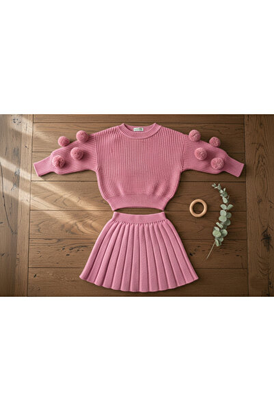 Nimini Kids Ελαστικό πουλόβερ με λαιμόκοψη ποδηλάτου και φούστα με πιέτες από...