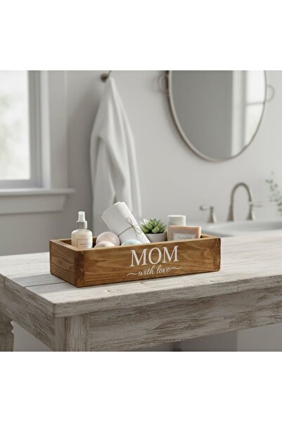 POSTOTTO DESIGN STUDIO "MOM with love" Ahşap Dekoratif Hediye Kutusu – Kişiye...