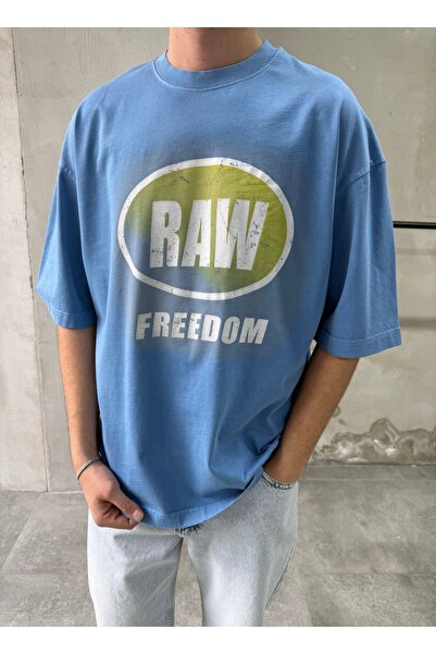 DIFRANSEL JEANS Μπλουζάκι Oversize με ακατέργαστη εκτύπωση και δυνατότητα πλύσης