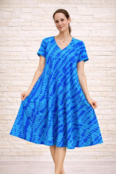 AGORATEKSTİL Rochie de damă din țesătură de viscoză, cu model, croială Verev,...