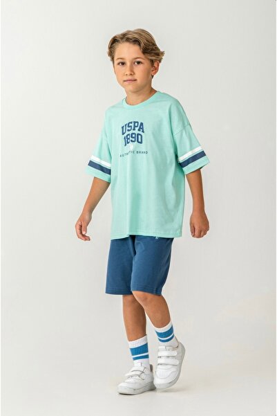 Uspa Limi Boy Soft Textured Combed Cotton Shorts Suit