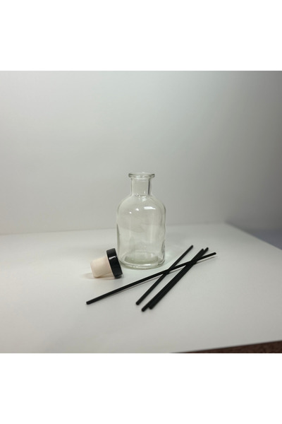 unbranded Set sticla difuzor aromaterapie cu 4 betisoare si capac, Transparen...