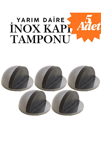 KAYRA LEATHER CRAFT 5 Adet İnox Yarım Daire Yapışkanlı Kapı Tamponu Kapı Stop...