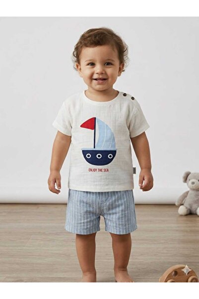 MonAlisa Kids Baby Boy Sailing-Themed Muslin Set