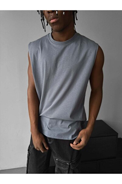 elkumoda Ανδρικό μπλουζάκι Oversize με φαρδιά μανίκια και φαρδιά γραμμή στους...