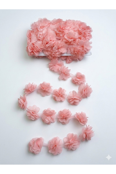 lolipophobi Chiffon Fabric Layered Floral Ribbon 2 Meters 24 Pieces, Decorati...