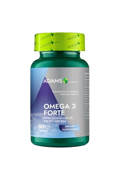 Adams Supplements Omega 3 Forte ( 33%EPA/22%DHA), 30cps,