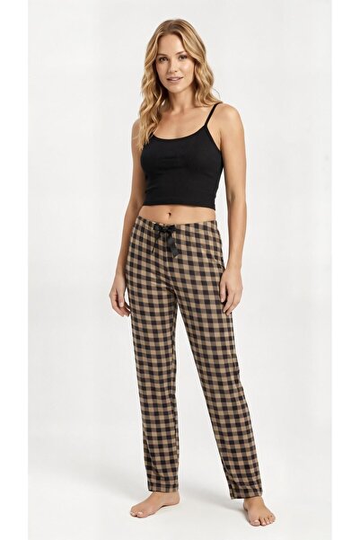 Sinem Çeyiz Pl 0808 Lycra Viscose Combed Cotton Patterned Trousers Single Bottom