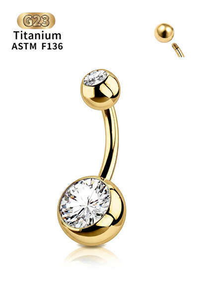 NARKİSSOS Titanyum Zirkon Taşlı,Göbek,Belly Piercing