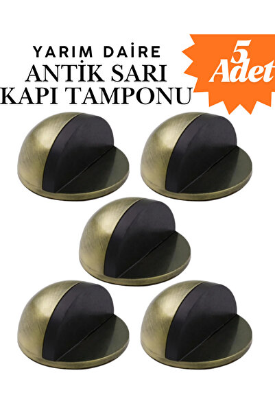 KAYRA LEATHER CRAFT 5 Adet Antik Sarı Yarım Daire Yapışkanlı Kapı Tamponu Kap...