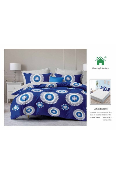 GeoMateX Double Duvet Cover Set with Stretchy in finet, Pucioasa 6 pieces, 2 ...