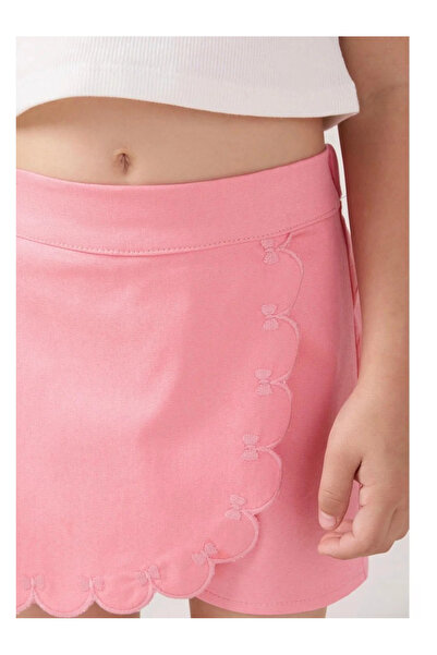 kidstalya Gabardine Cotton Pink Short Skirt