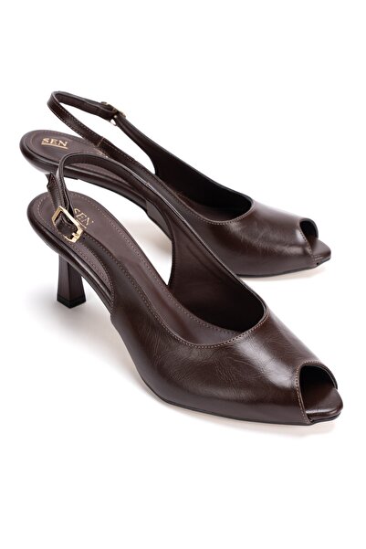 PASSAGE SHOES Γυναικεία παπούτσια με ανοιχτή πλάτη και τακούνι 3109 ΚΑΦΕ