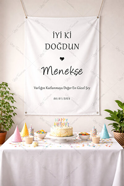 Yogi Tasarım İyi Ki Doğdun İsme Özel Doğum Günü Afişi Dikey 100x70cm