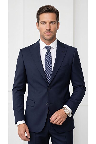 Plus Scorpion Men's Blazer Jacket Twill Puntolu Swallow Collar 2 Button Doubl...