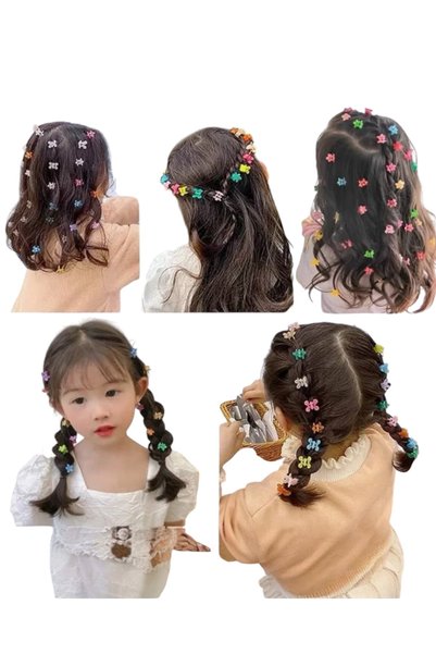SHEKER HOME 24 Pieces Mixed Color Mini Hairpin Buckle Set for Girls and Babies Colorful Figured Hair Accessory