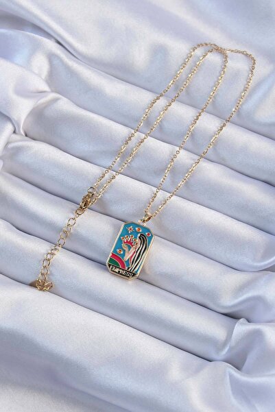 Generic Brand 316L Steel Chain Gold Color Crown and Girl Figured Colorful Ena...
