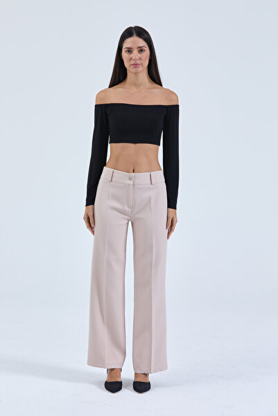 Teloris High Waist Wide Leg Palazzo Belted Woven Trousers
