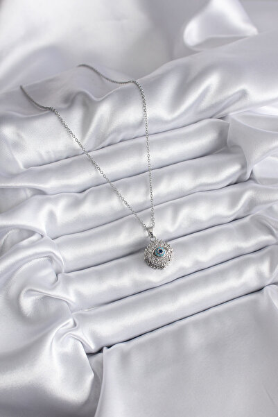 Hobibahçem 316L Steel Gold Color Zircon Stone Eye Model Women's Necklace