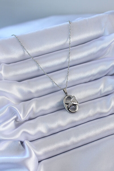 Generic Brand 316L Steel Silver Color Zircon Stone Women's Necklace