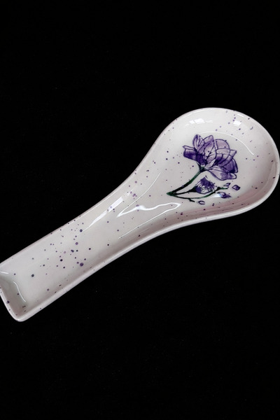 Home Mor Çiçek Desenli Kaşıklık