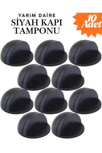 KAYRA LEATHER CRAFT 10 Adet Siyah Yarım Daire Yapışkanlı Kapı Tamponu Kapı St...