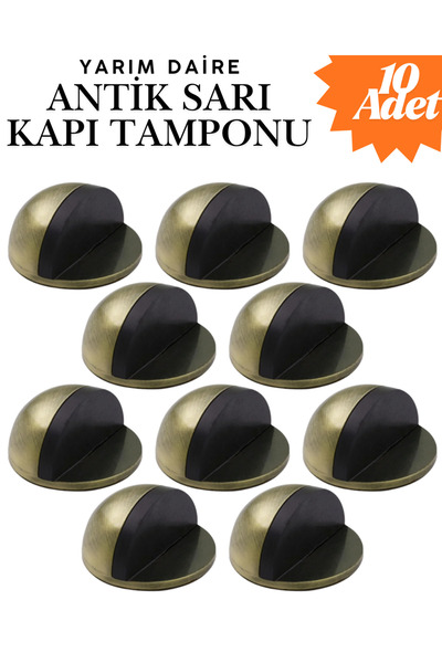 KAYRA LEATHER CRAFT 10 Adet Antik Sarı Yarım Daire Yapışkanlı Kapı Tamponu Ka...