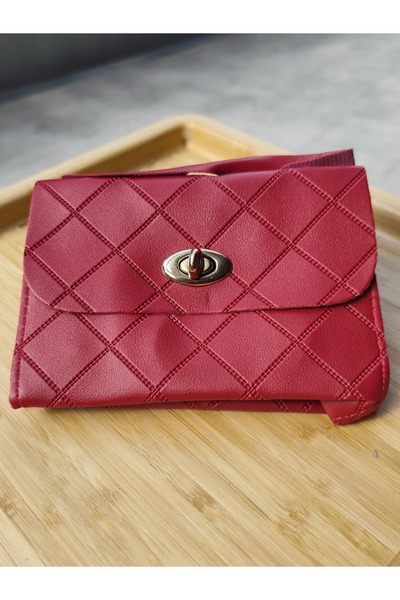 SAF HOBİ Women's Mini Shoulder Bag Quilted Patterned Chain Buckle Stylish Dai...