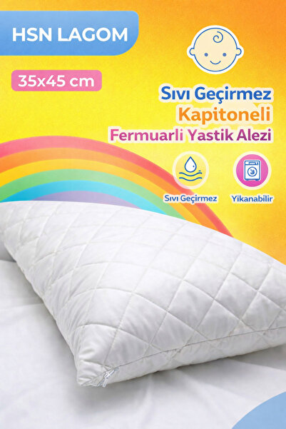 HSN LAGOM kapitoneli sıvı geçirmez bebek yastık alezi 35*45