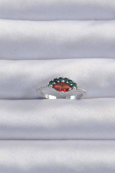 Twin Store Brass Silver Color Colorful Zircon Stone Adjustable Watermelon Mod...