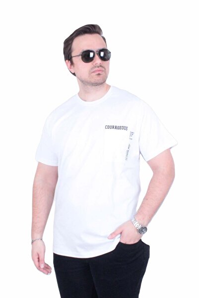 MocGrande Tricou cu gâtul în formă de O pentru bărbați, mărime mare, Courageo...