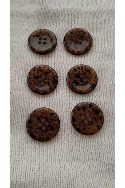 ILCARE Polyester Safari Button 35 Size 22 Mm, 6 Pieces