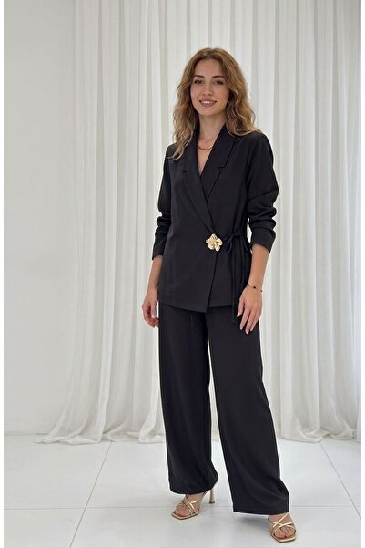 Volans Moda 0037087 Premium Pants Suit with Buckle Detail
