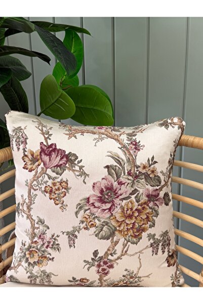 Decamor home Κάλυμμα μαξιλαριού από υφαντό ύφασμα με σχέδιο λουλουδιών