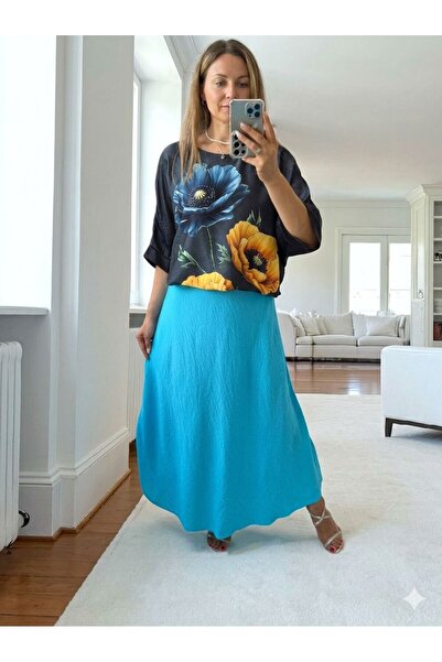 OnlyForYou Textured viscose skirt with Elastic Waist