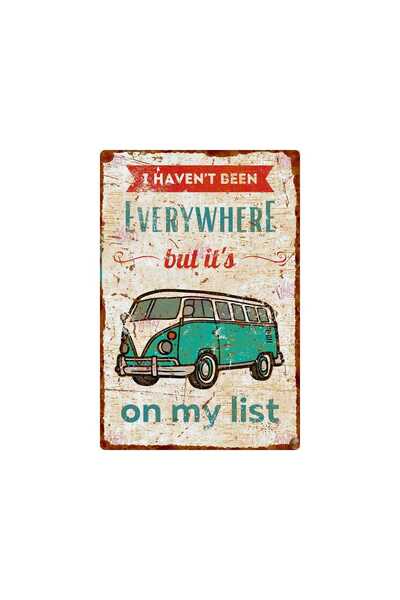 AYNED Print Vintage Minibüs Tasarımlı Ahşap Duvar Tabelası – Seyahat Konseptl...