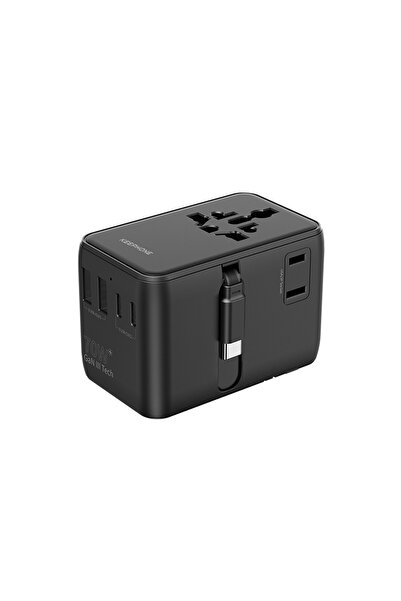 Genel Markalar Marco 70W GaN III 70cm Makaralı Type-C Kablolu 6 Portlu Univer...