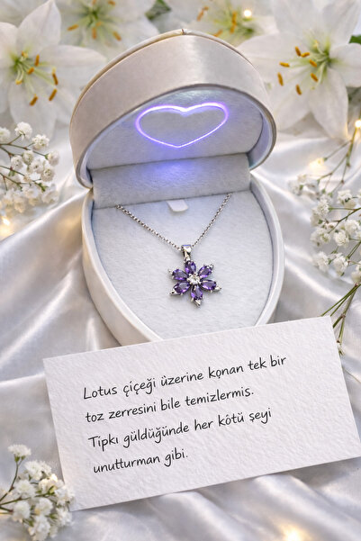Soprano Silver Lotus Çiçeği Kolye Gümüş Kaplama, Saflığın ve Temizliğin Sembo...