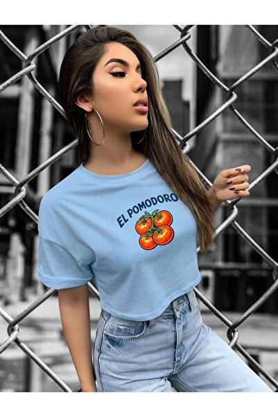 E-ROMA ΜΠΛΟΥΖΑΚΙ ΚΡΟΠ ΜΕ ΣΤΑΜΠΑ ΝΤΟΜΑΤΑΣ 3UT5