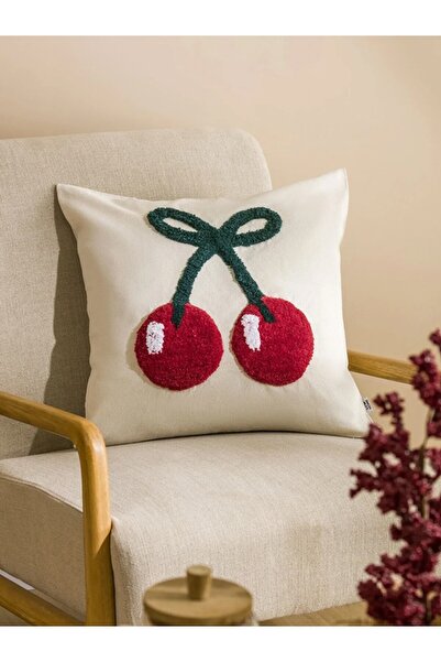 LC Waikiki LCW HOME Κεντητό Κάλυμμα Μαξιλαριού με Κεράσια 45x45 εκ.