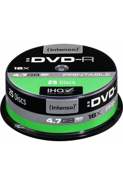 Intenso Εγγράψιμα DVD-R 16x Εκτυπώσιμα 4.7GB Κουτί 25 τεμαχίων (4801154)