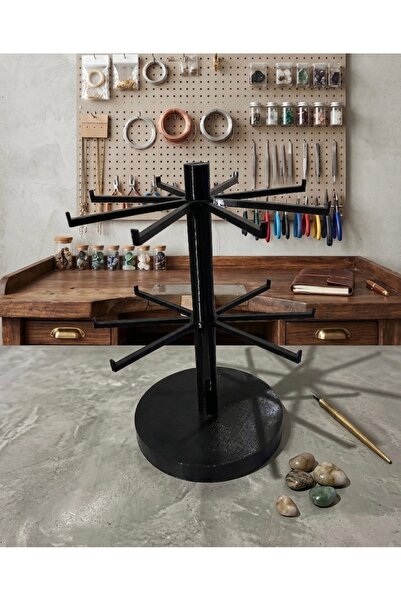 Regislunart 2 katlı anahtarlık standı dönebilen stand takı standı organizer p...