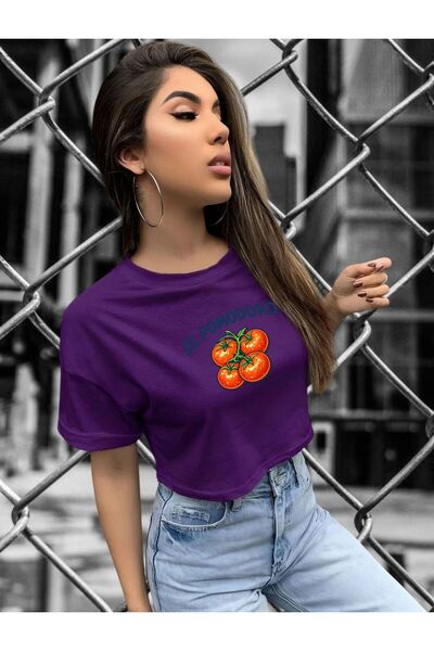 BENROMA ΜΠΛΟΥΖΑΚΙ ΚΡΟΠ ΜΕ ΣΤΑΜΠΑ ΝΤΟΜΑΤΑΣ 3UT5