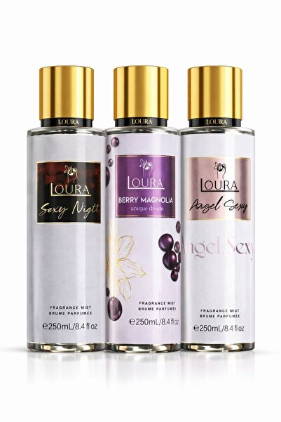 Loura Cosmetic Σετ Λούρα Μίστ Σώματος 3x250ml Σπρέι Γυναικείο Σέξι Νυχτερινό ...