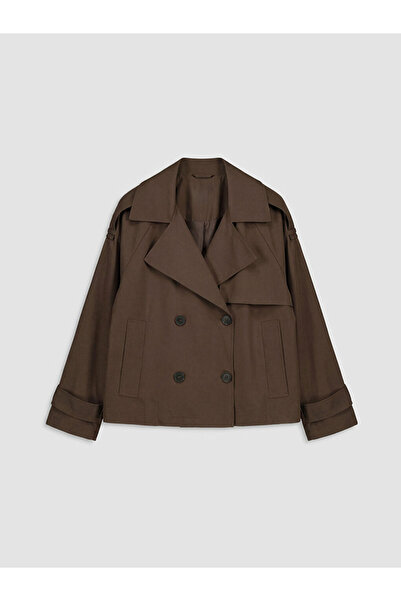 LC Waikiki Double Breasted Roba Collar Loose Fit Women's Trench Coat from Uzg...