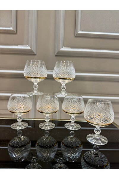 Vakıf home Bohemia Kristal Ayaklı El İşi Kahve Yanı Su Bardağı 250 ml